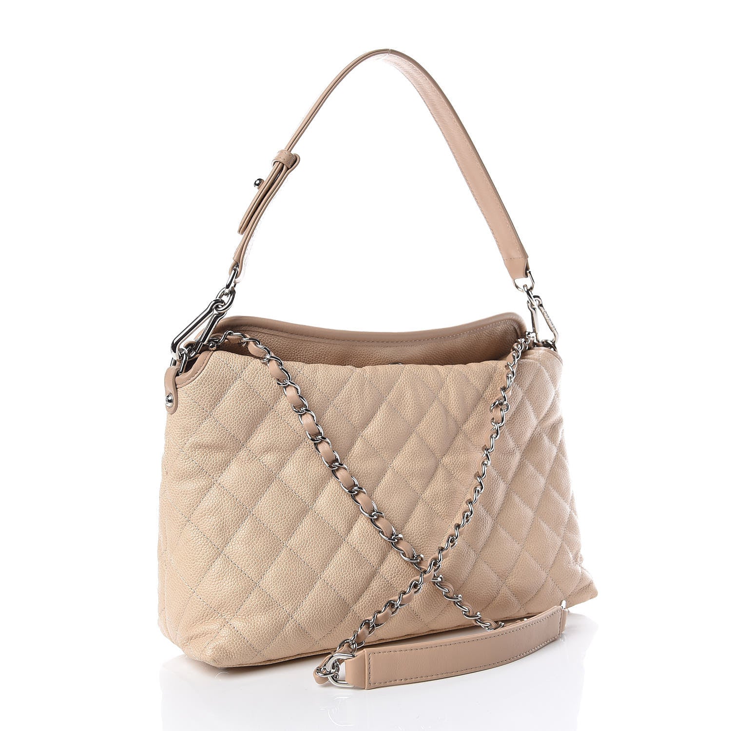 Chanel Caviar Quilted French Riviera Hobo Beige 4 of 10