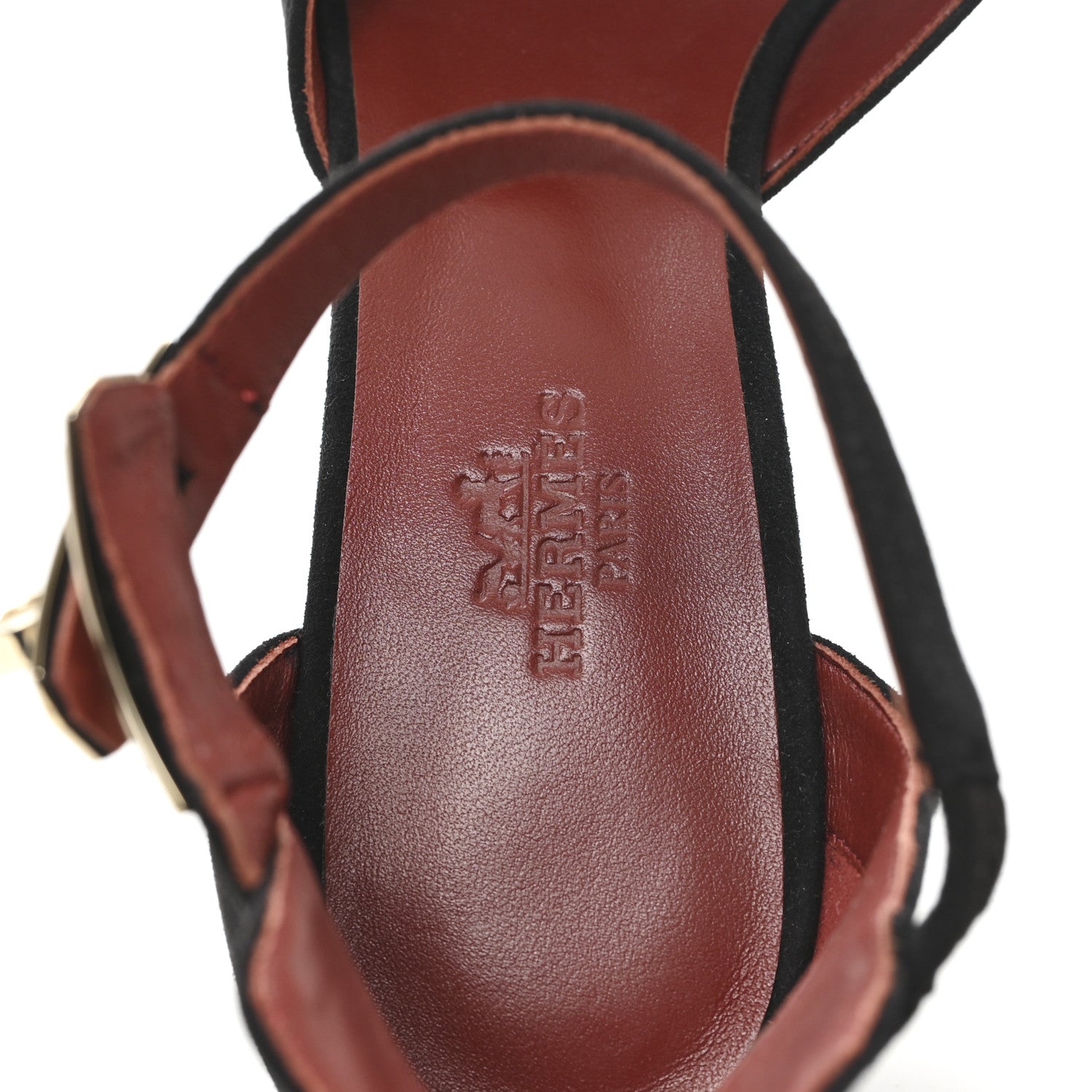 Hermes Suede Goatskin Baby 90 Pump 37 Black 8 of 10