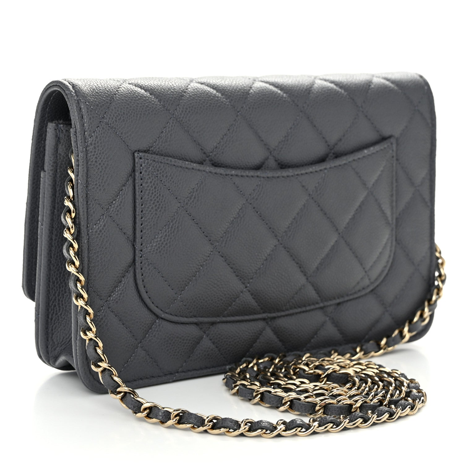 Chanel Caviar Quilted Wallet on Chain WOC Grey 1 of 10