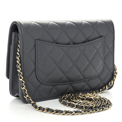 Chanel Caviar Quilted Wallet on Chain WOC Grey 1 of 10