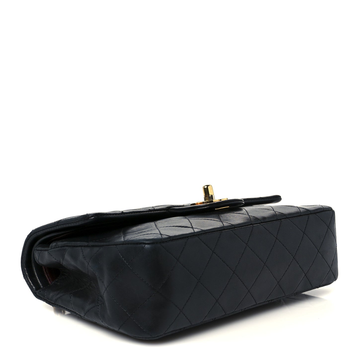 Lambskin Quilted Small Double Flap Black