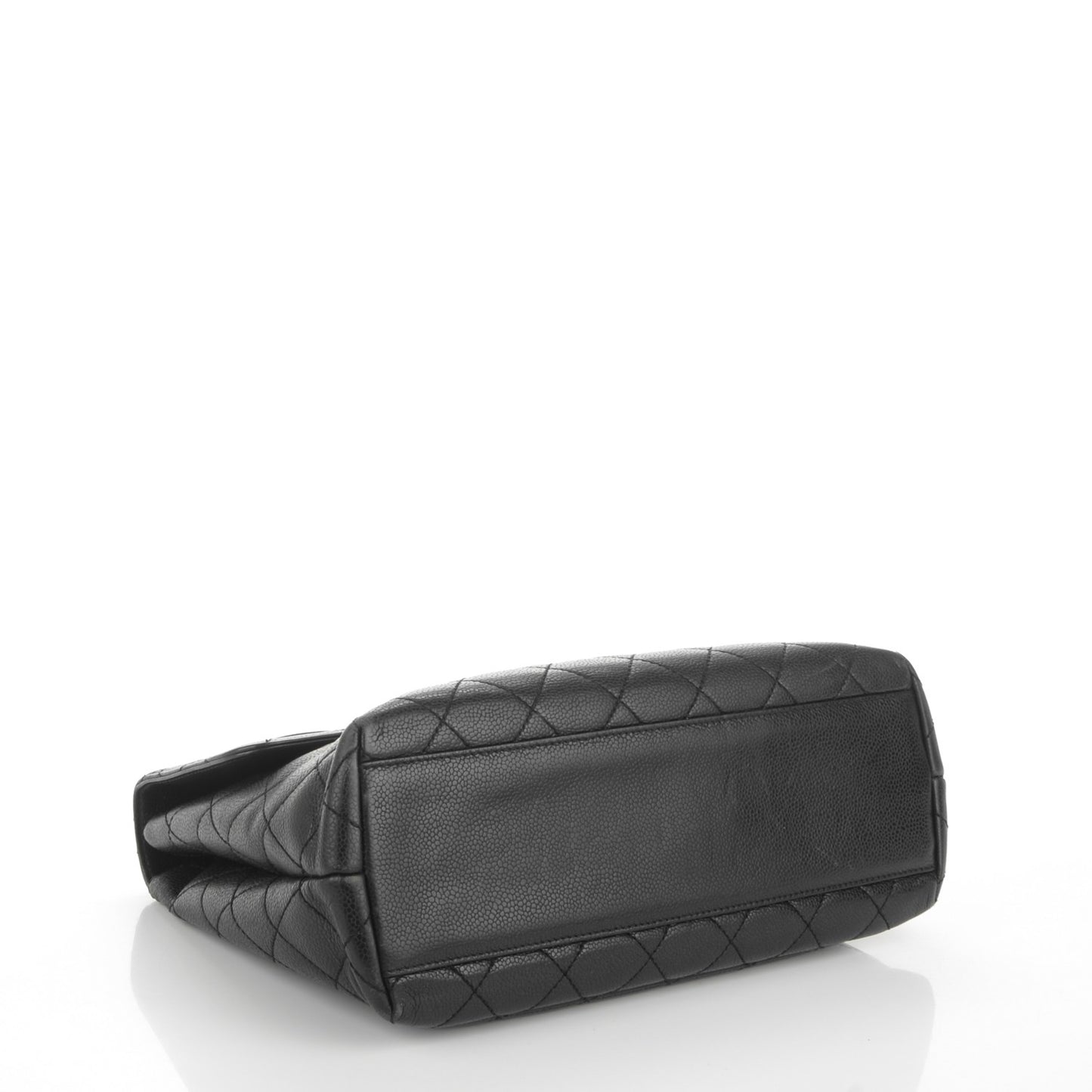 Caviar Quilted Jumbo Kelly Flap Black