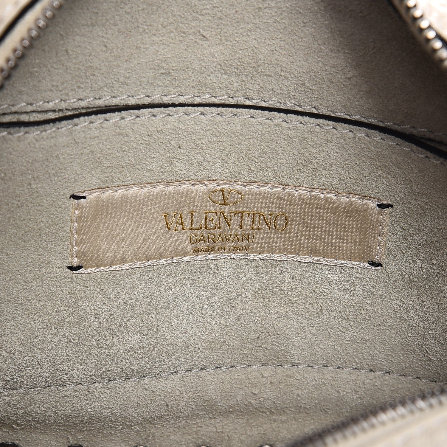 Valentino Garavani Grained Calfskin Turquoise Rockstud Rolling Camera Crossbody Bag Ivory 6 of 8