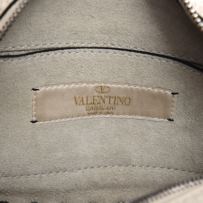 Valentino Garavani Grained Calfskin Turquoise Rockstud Rolling Camera Crossbody Bag Ivory 6 of 8