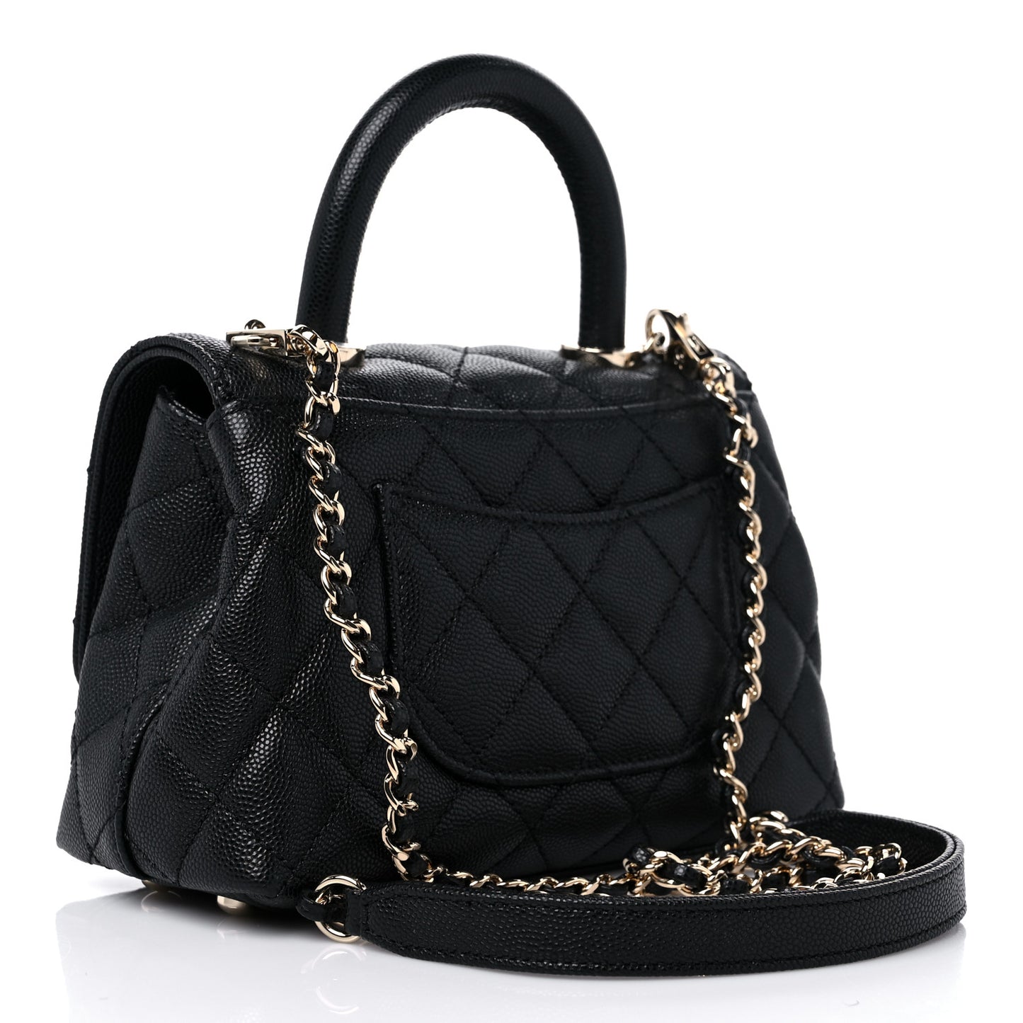 Caviar Quilted Extra Mini Coco Handle Flap Black