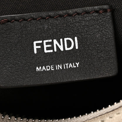 Fendi Crystal Vitello Laminato Suede FF Mini Fendigraphy Hobo Bag Grey 6 of 13