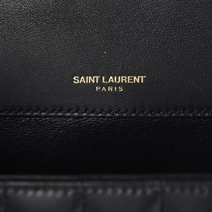 Saint Laurent Lambskin Matelasse Monogram Medium Vicky Chain Bag Black 6 of 8