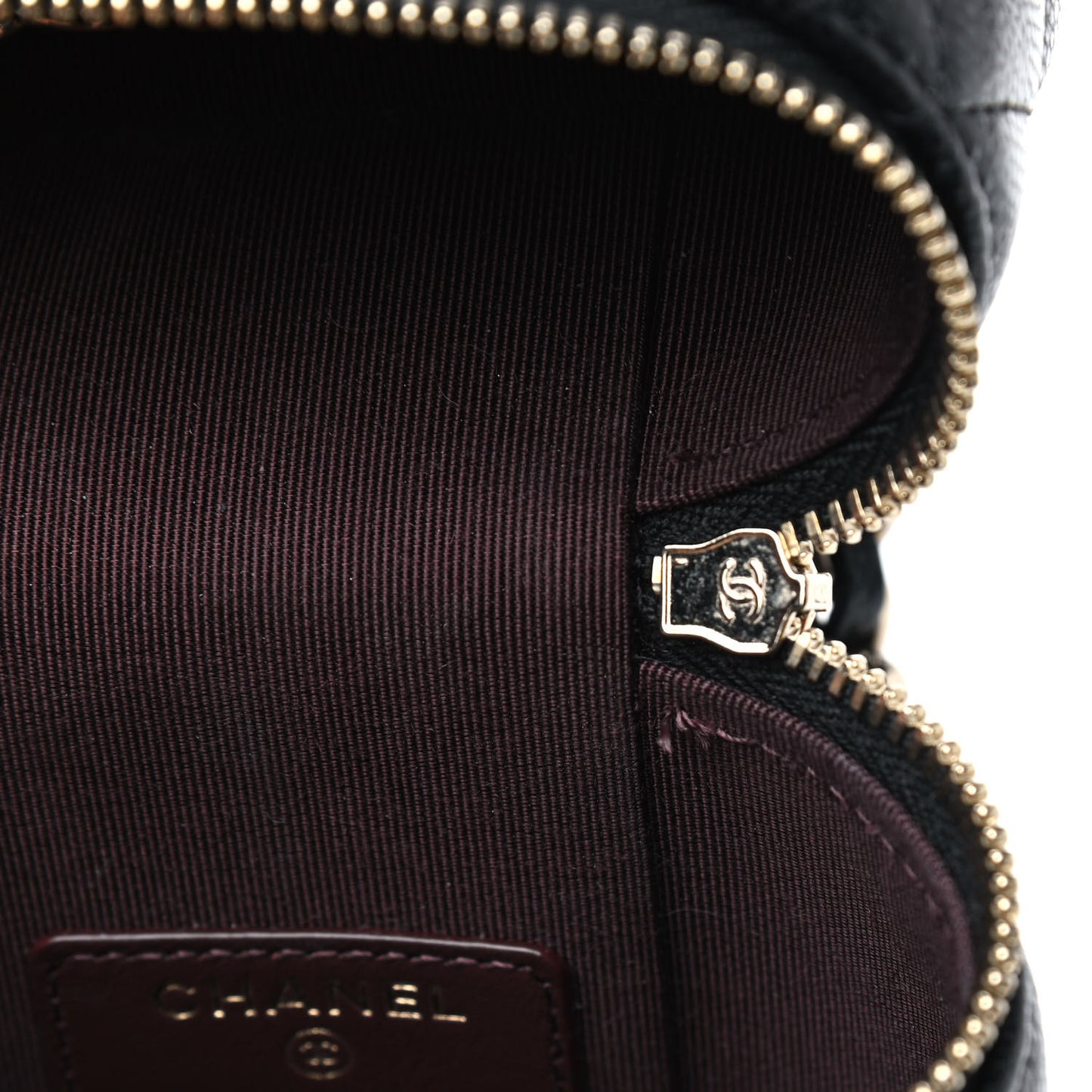 Caviar Quilted Phone Holder With Chain Black