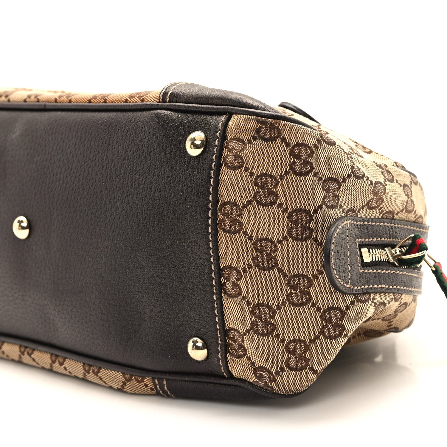 Gucci Monogram Small Princy Satchel Dark Brown 10 of 11