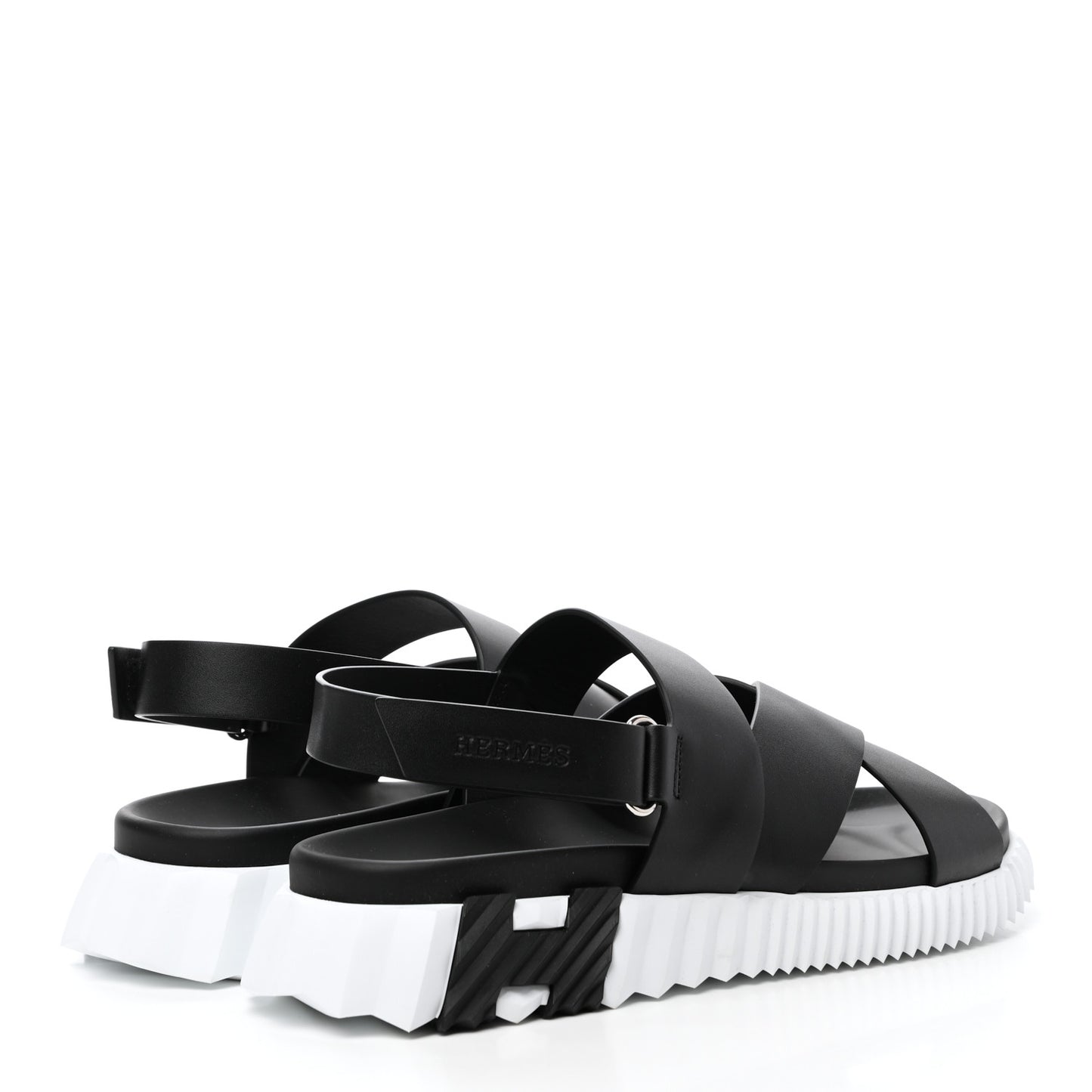 Calfskin Goatskin Mens Electric Sandals 44 Black White