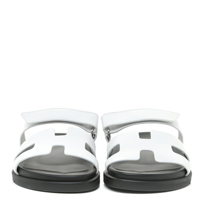 Hermes Calfskin Womens Chypre Sandals 38 White 2 of 11