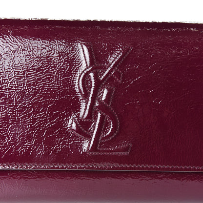 Saint Laurent Textured Patent Calfskin Large Belle De Jour Clutch Bordeaux 8 of 8