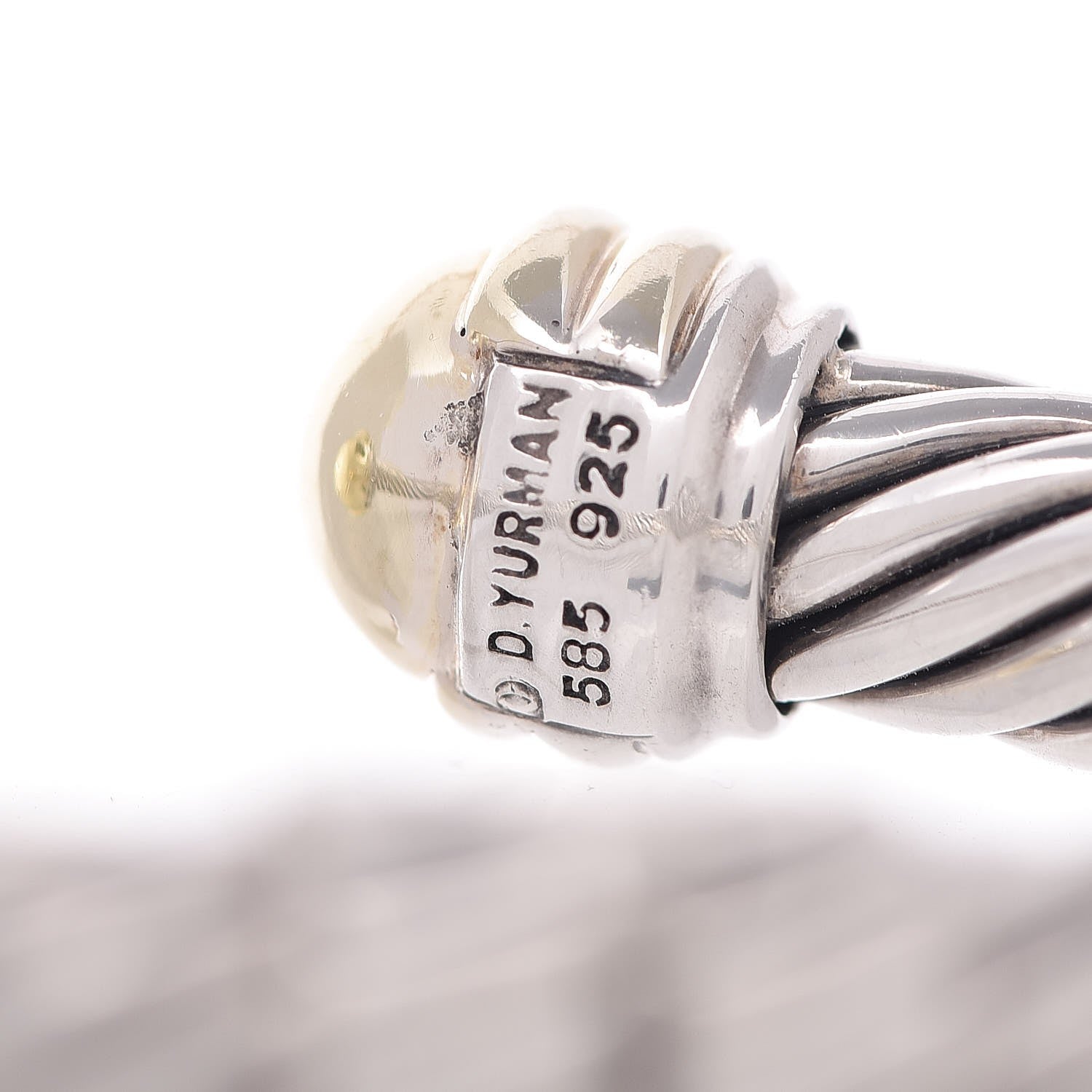 David Yurman Sterling Silver 14K Yellow Gold 10mm Cable Classics Bracelet 5 of 6