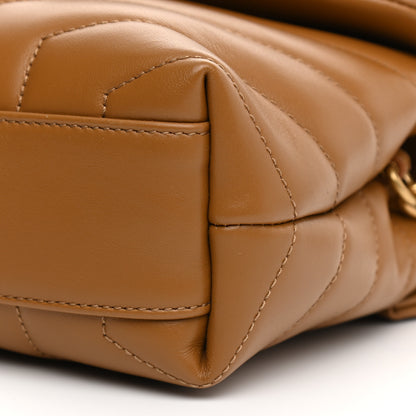 Saint Laurent Calfskin Y Quilted Monogram Toy Loulou Crossbody Bag Dark Natural 18 of 22