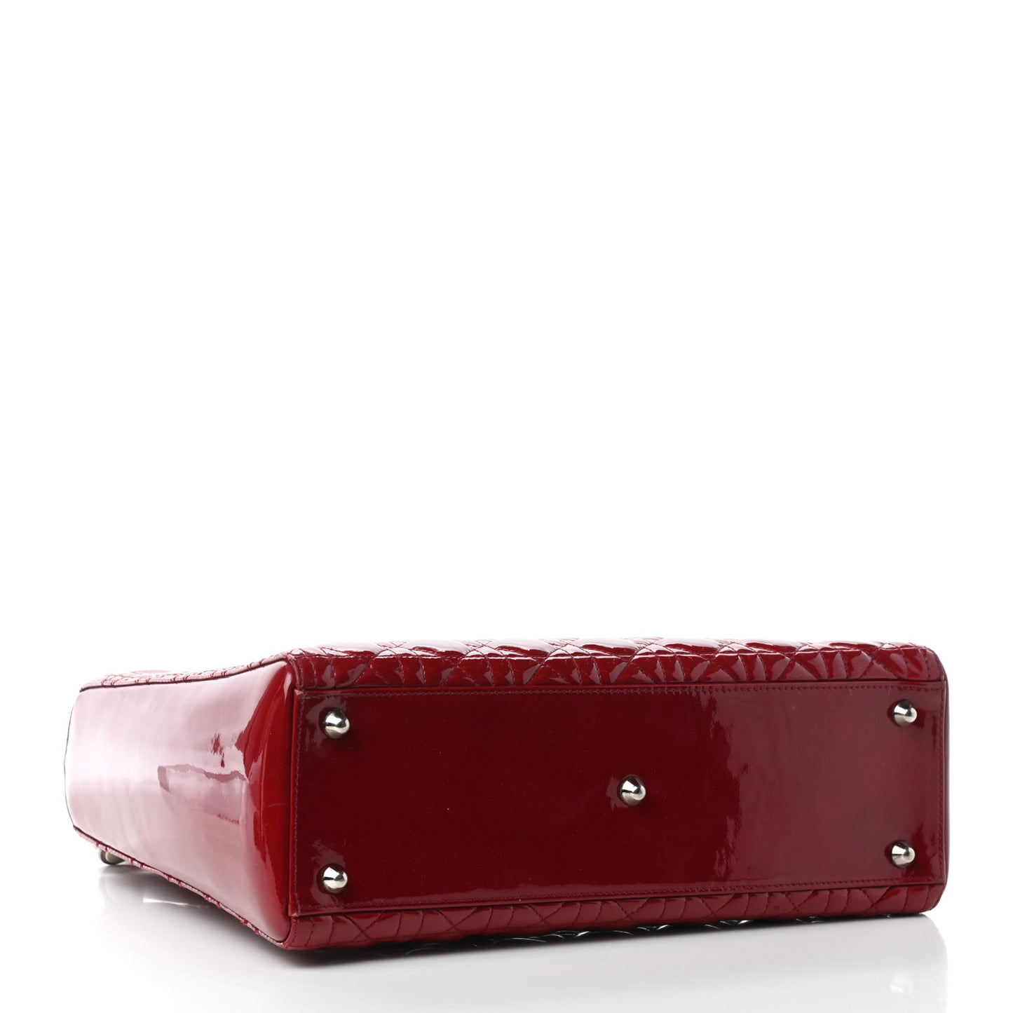 Patent Cannage Large Lady Dior Red