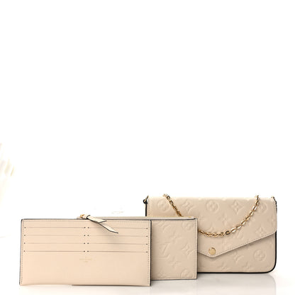 Louis Vuitton Empreinte Pochette Felicie Chain Wallet Cream 3 of 9