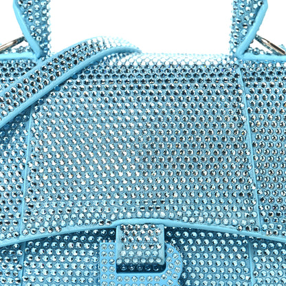 Balenciaga Strass Suede Hourglass Top Handle Bag XS Light Blue 8 of 12