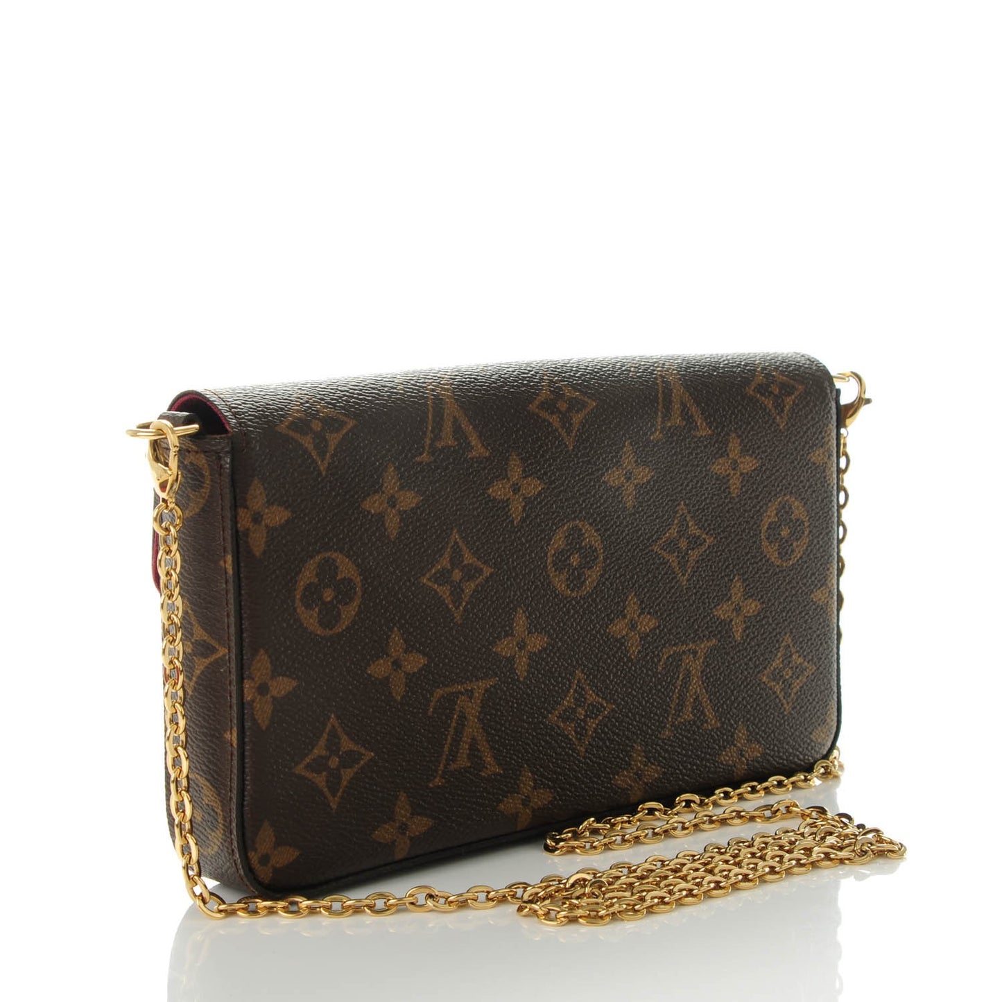Monogram Pochette Felicie Chain Wallet Fuchsia