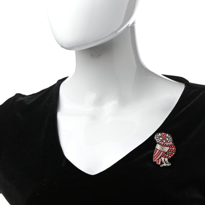 Chanel Resin Crystal Owl CC Brooch Pink 2 of 7