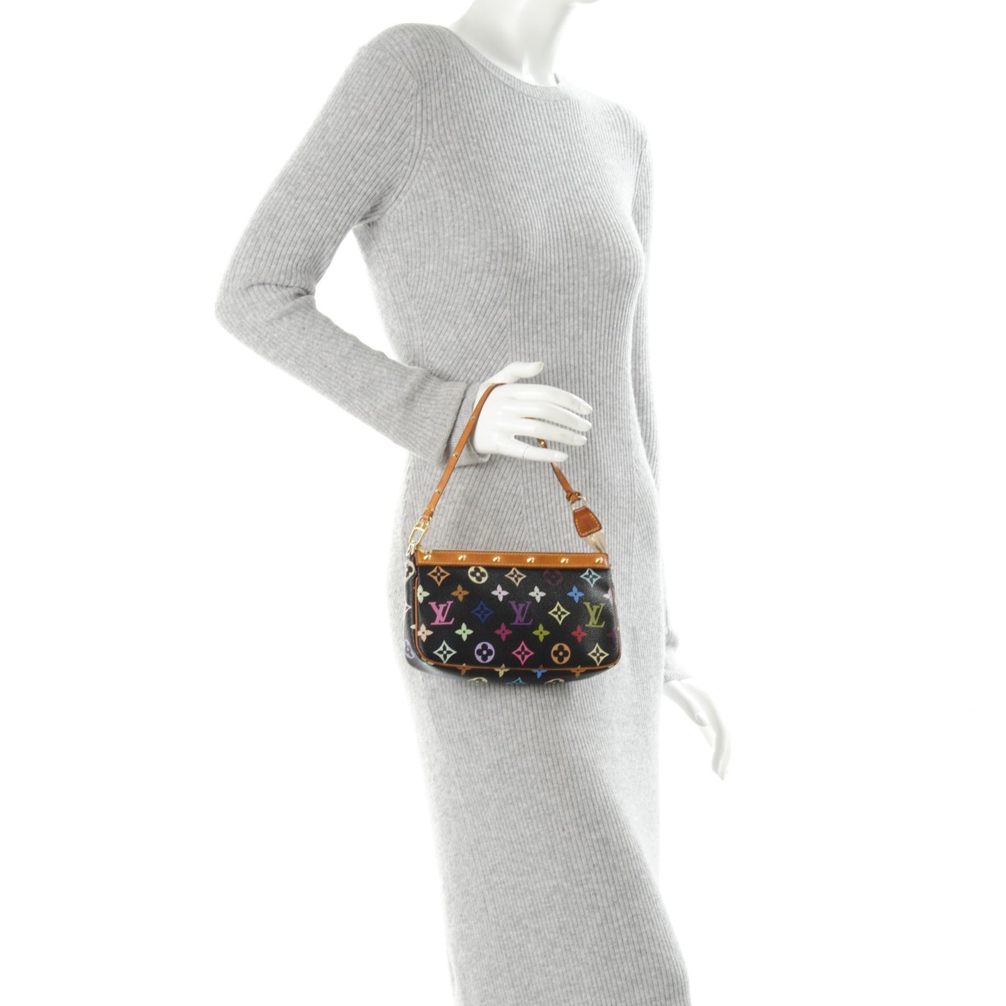 Monogram Multicolor Pochette Accessories Black