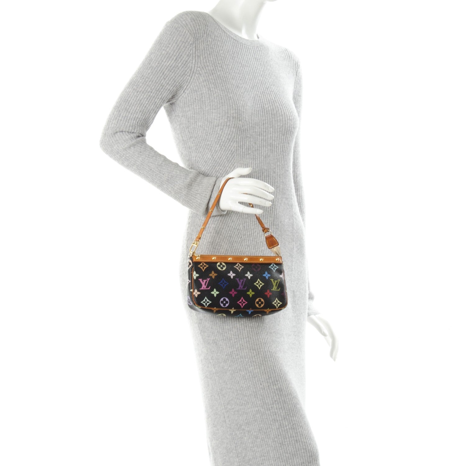 Louis Vuitton Monogram Multicolor Pochette Accessories Black 2 of 10