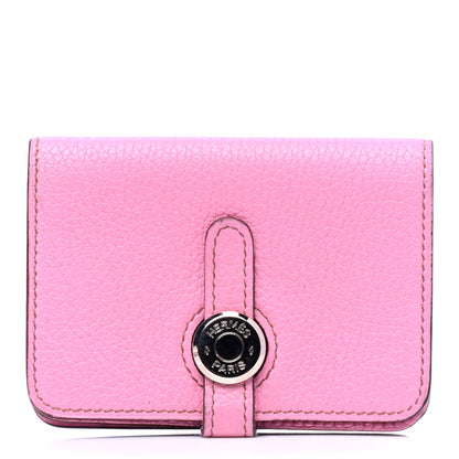 Hermes Taurillon Clemence Dogon Card Case 5P Pink 1 of 5