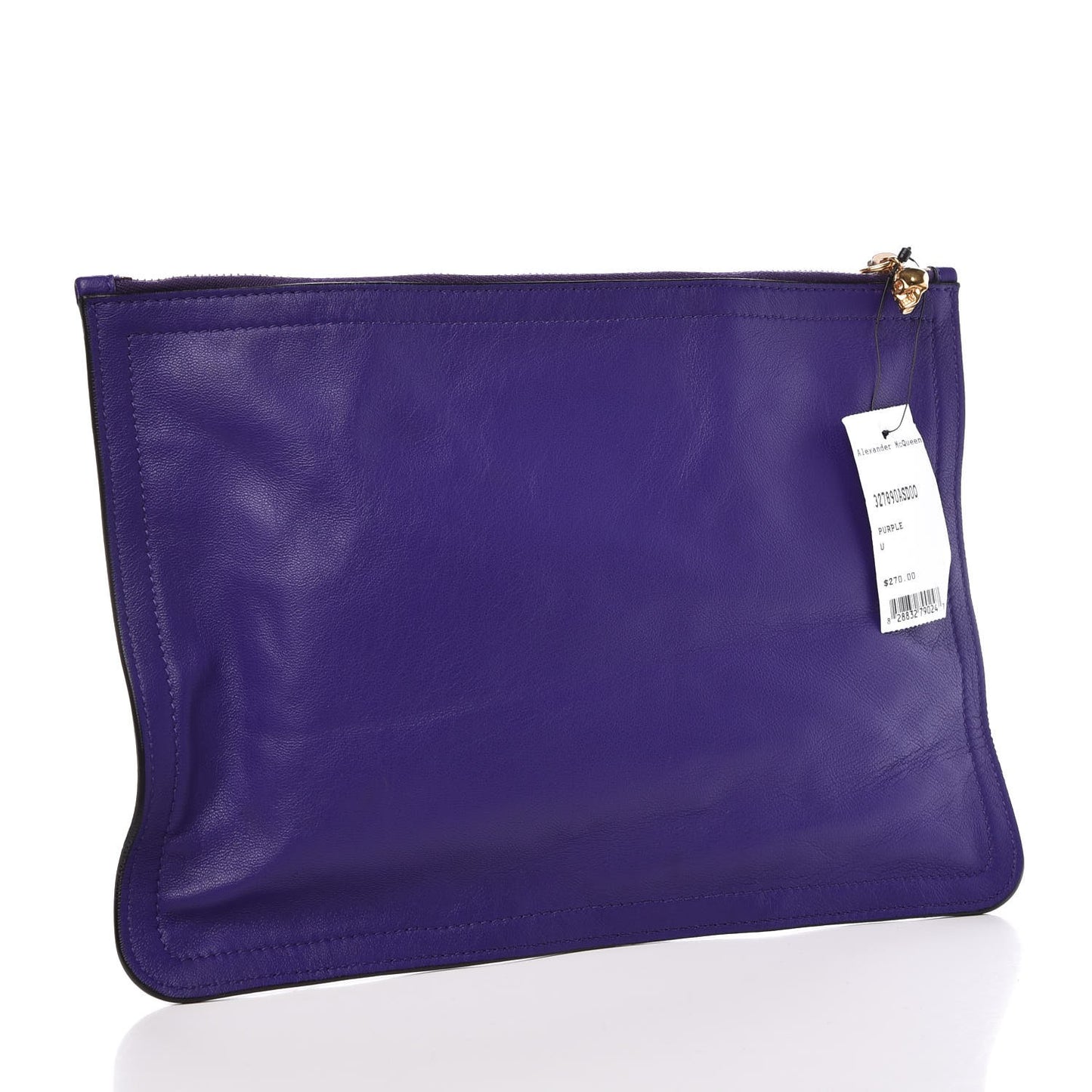 Nappa Skull Zipped Pouch Purple