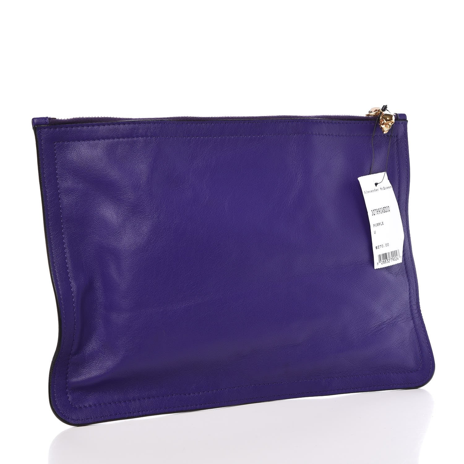 Alexander McQueen Nappa Skull Zipped Pouch Purple 3 of 8