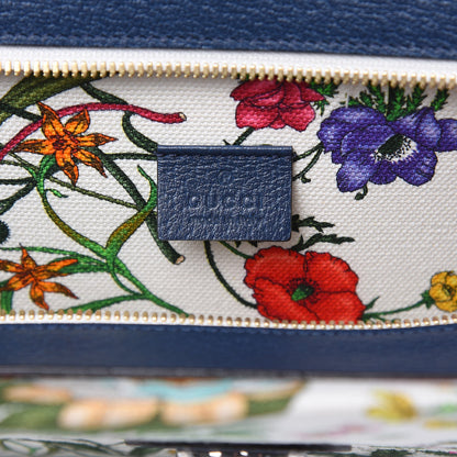 Gucci Canvas Medium Flora Tote White Multicolor Blue Agata 6 of 11