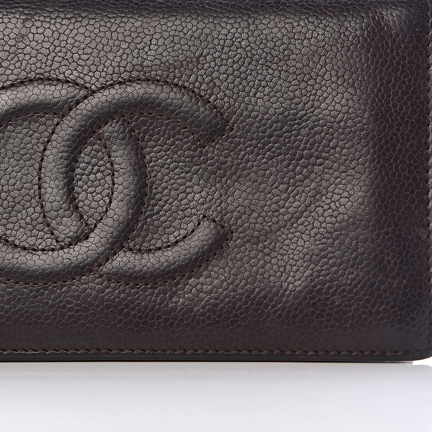 Caviar Timeless CC Yen Wallet Dark Brown