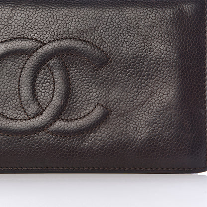 Chanel Caviar Timeless CC Yen Wallet Dark Brown 16 of 22