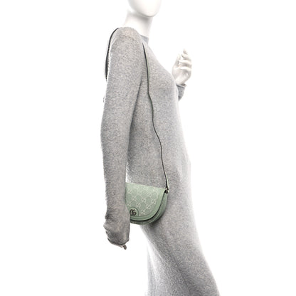 Gucci Denim GG Monogram Calfskin Mini Ophidia Flap Shoulder Bag Pale Green 2 of 10
