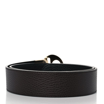 Gucci Dollar Calfskin 1973 Reversible Belt 80 32 Black Testa di Moro 2 of 4