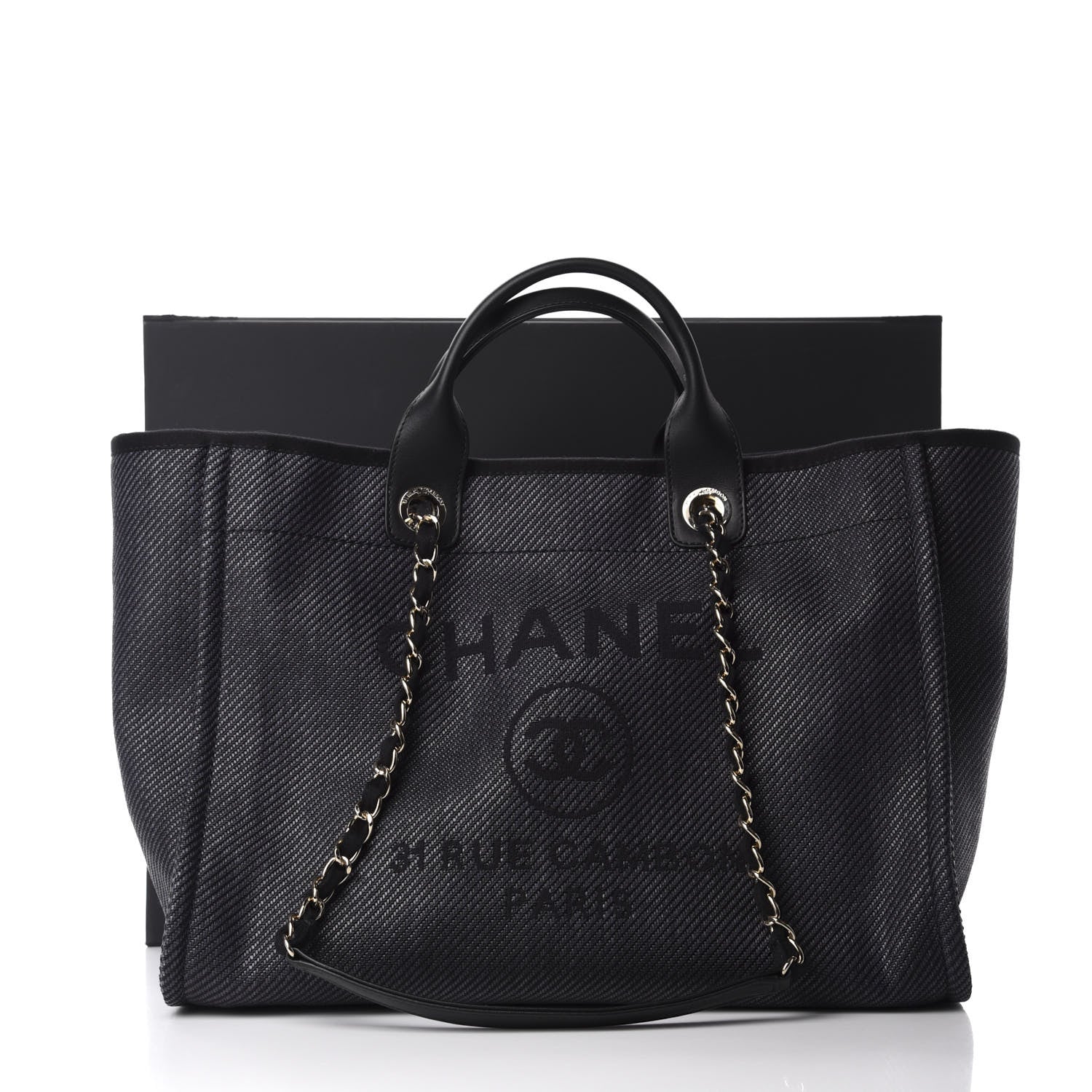 Chanel Mixed Fibers Calfskin Medium Deauville Tote Black 13 of 13