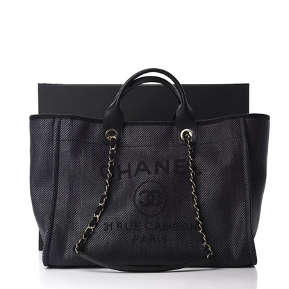Chanel Mixed Fibers Calfskin Medium Deauville Tote Black 13 of 13