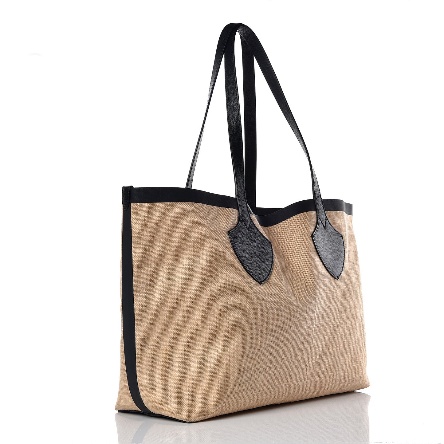 Raffia Logo Print Medium The Giant Reversible Tote Black