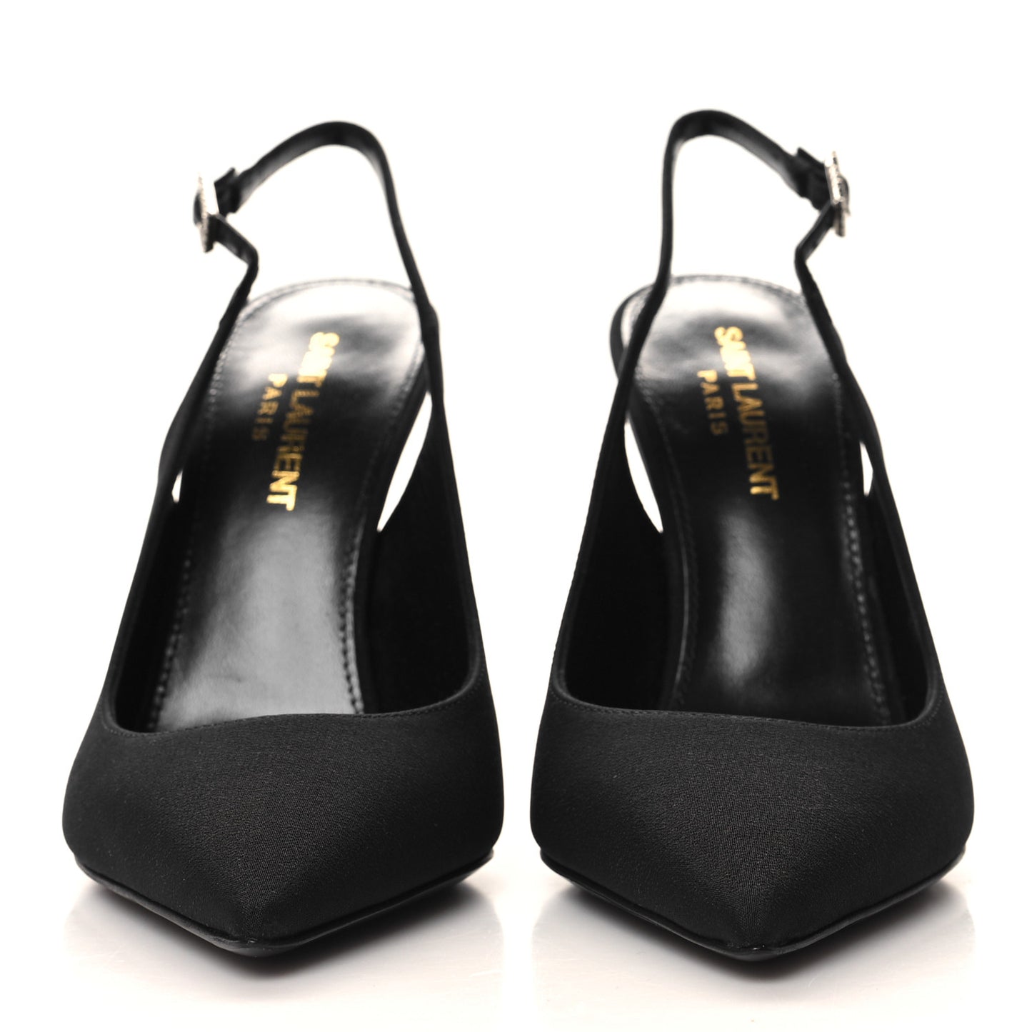 Crepe Satin Opyum Crystal Slingback Pump 36.5 Black