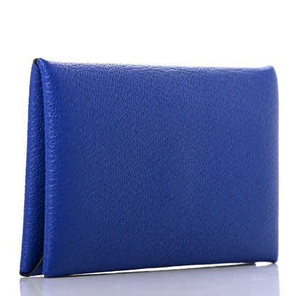 Hermes Chevre Mysore Calvi Card Case Bleu Electrique 3 of 7