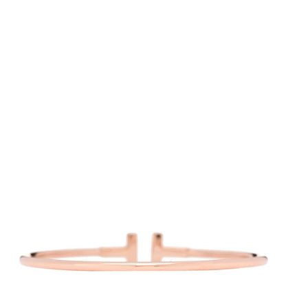 Tiffany 18K Rose Gold Diamond T Wire Bracelet 2 of 3