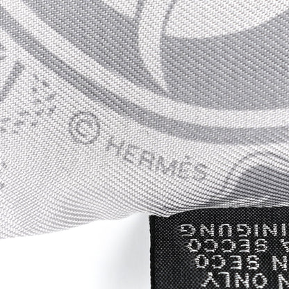 Hermes Silk Ex-Libris Les Parisiennes Twilly Gris Perle Jaune 4 of 5