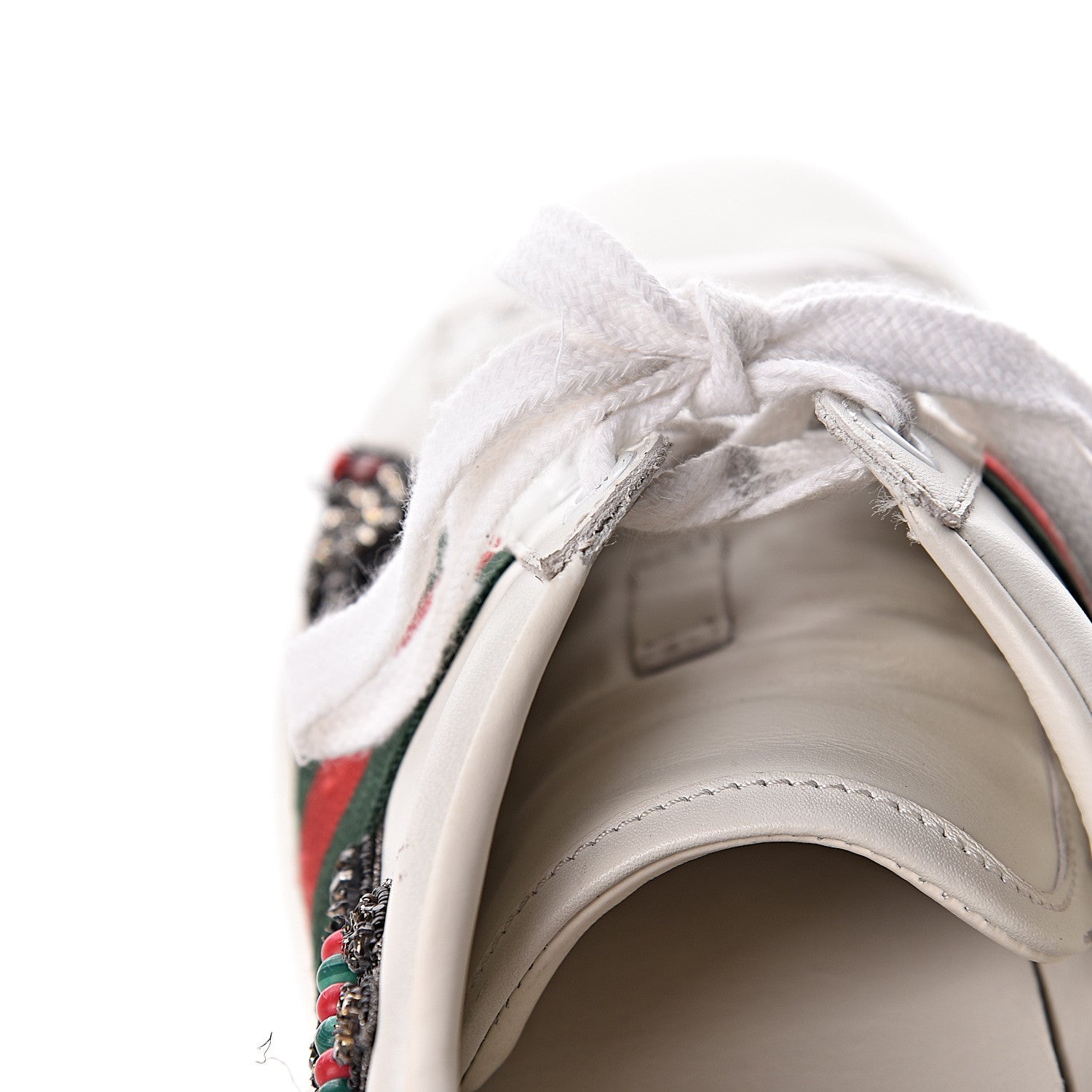 Gucci Calfskin Web Studded Womens Arrow Ace Sneakers 35.5 White 14 of 17