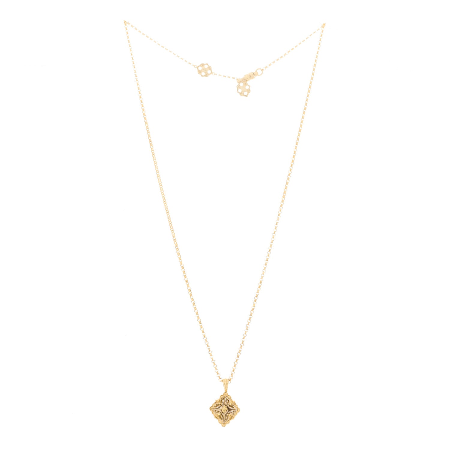 Buccellati 18K Yellow Gold Mother of Pearl Small Opera Tulle Pendant Necklace 3 of 7