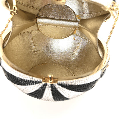 Judith Leiber Crystal Pearl Amelia Hot Air Balloon Minaudiere Clutch Gold 5 of 10