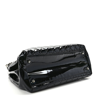 Chanel Patent Quilted Large Just Mademoiselle Bowling Bag Black 4 of 12
