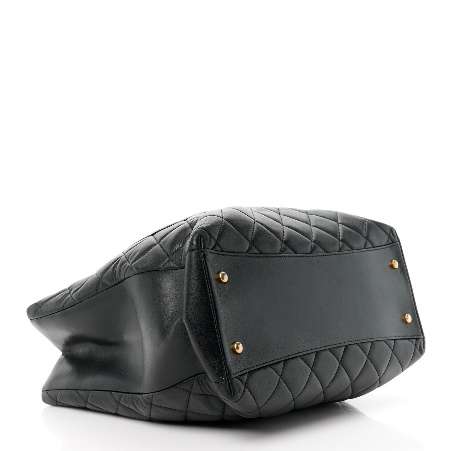 Lambskin Quilted Trendy CC Tote Black