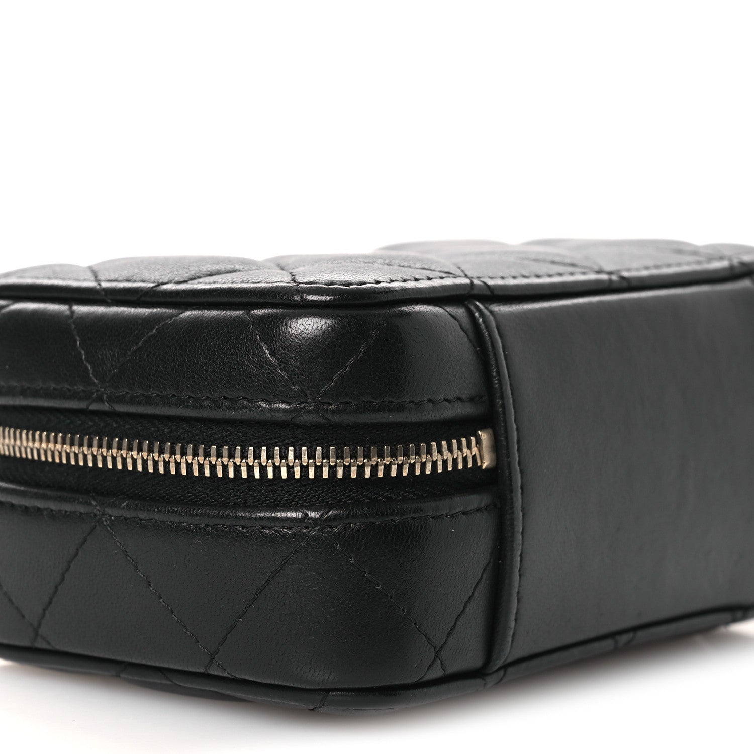 Chanel Lambskin Quilted Top Handle Mini Vanity Case Black 1884937