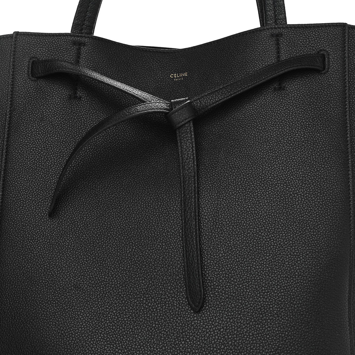 Celine Soft Grained Calfskin Medium Belt Cabas Phantom Black 10 of 10