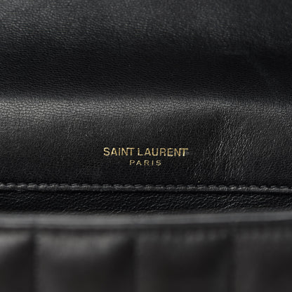 Saint Laurent Lambskin Matelasse Monogram Large Vicky Chain Bag Black 13 of 14