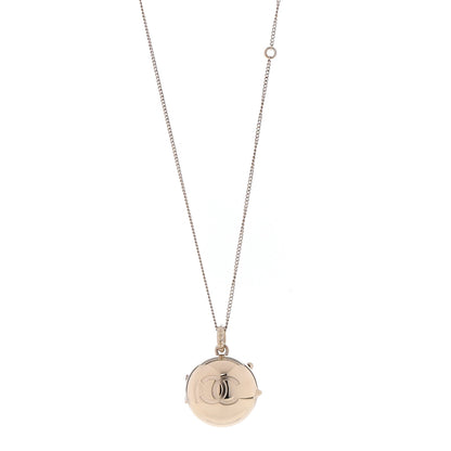 Chanel Metal CC Locket Necklace Gold 1 of 8