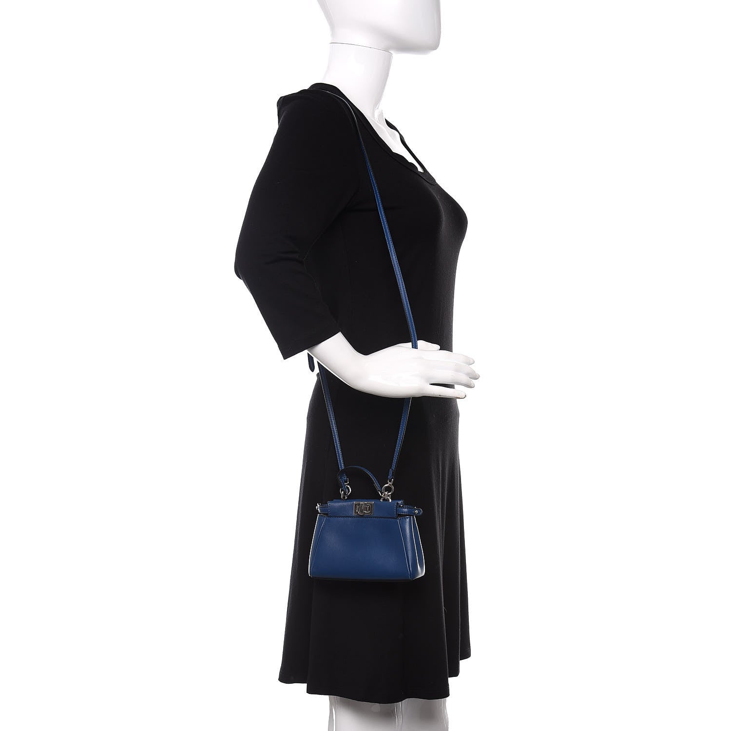 Fendi Shiny Nappa Micro Peekaboo Iconic Satchel Iris 2 of 11